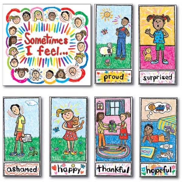 Carson Dellosa Education Kid-Drawn Emotions Bulletin Board Set, Grade K-3