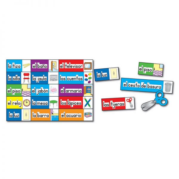Carson Dellosa Education Print-Rich Classroom Labels: Spanish Bulletin Board Set, 56 Pieces