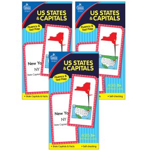Carson Dellosa Education U.S. States & Capitals Flash Cards, Grade 3-5, Pack of 3