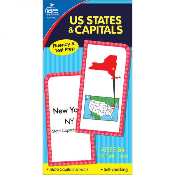 Carson Dellosa Education U.S. States & Capitals Flash Cards, Grade 3-5