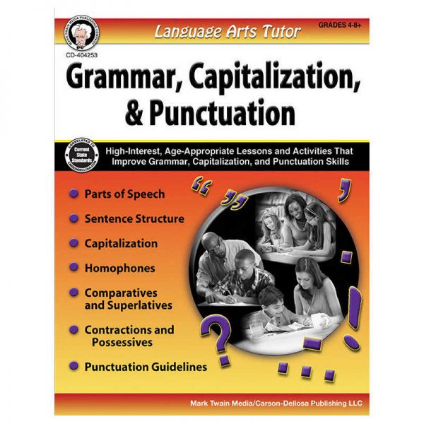 Mark Twain Media Language Arts Tutor: Grammar, Capitalization, and Punctuation Resource Book, Grade 4-8, Paperback