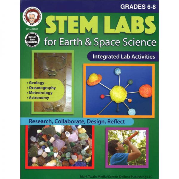 Mark Twain Media STEM Labs for Earth & Space Science Resource Book, Grade 6-8, Paperback