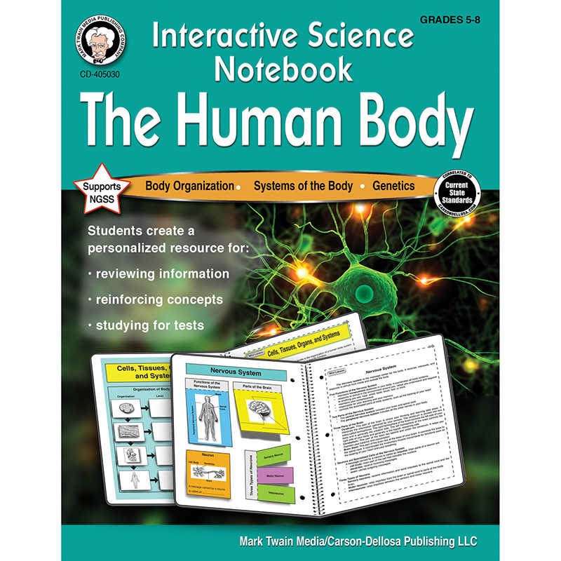 Mark Twain Media Interactive Science Notebook: The Human Body Workbook