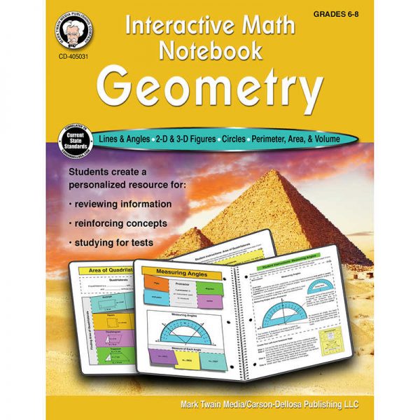 Mark Twain Media Interactive Math Notebook: Geometry Workbook