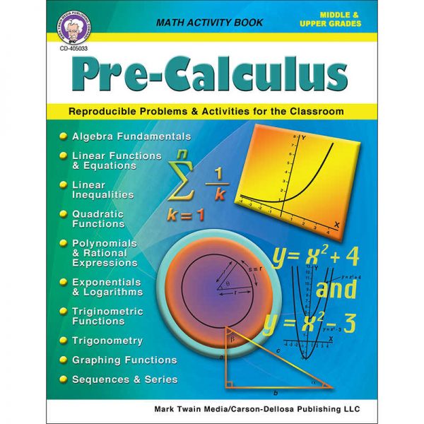 Mark Twain Media Pre-Calculus Workbook, Grades 6-12
