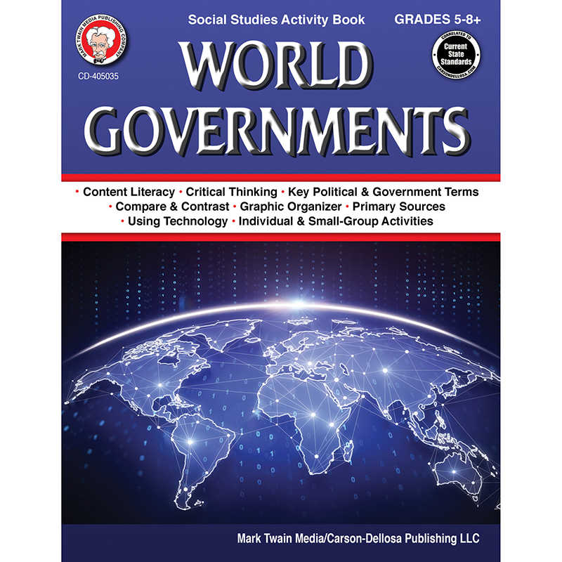 Mark Twain Media World Governments Workbook, Grades 5-12
