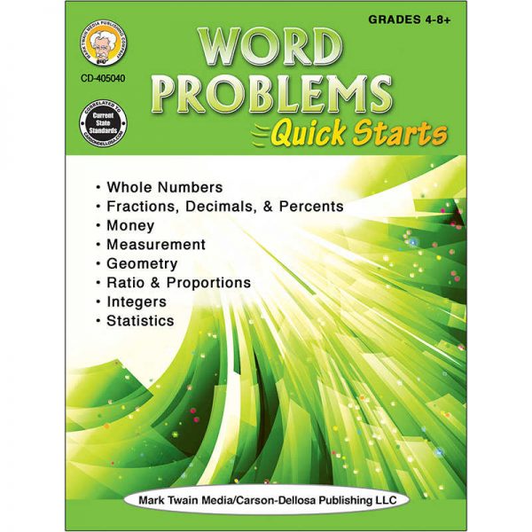 Mark Twain Media Word Problems Quick Starts Workbook