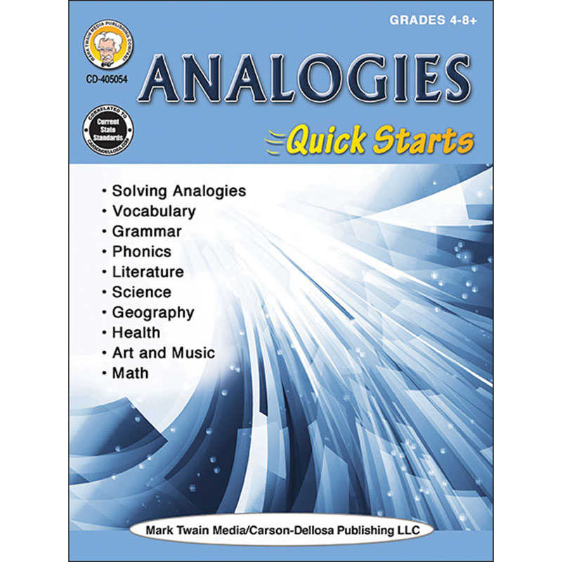 Mark Twain Media Analogies Quick Starts Workbook, Grade 4-12, Paperback