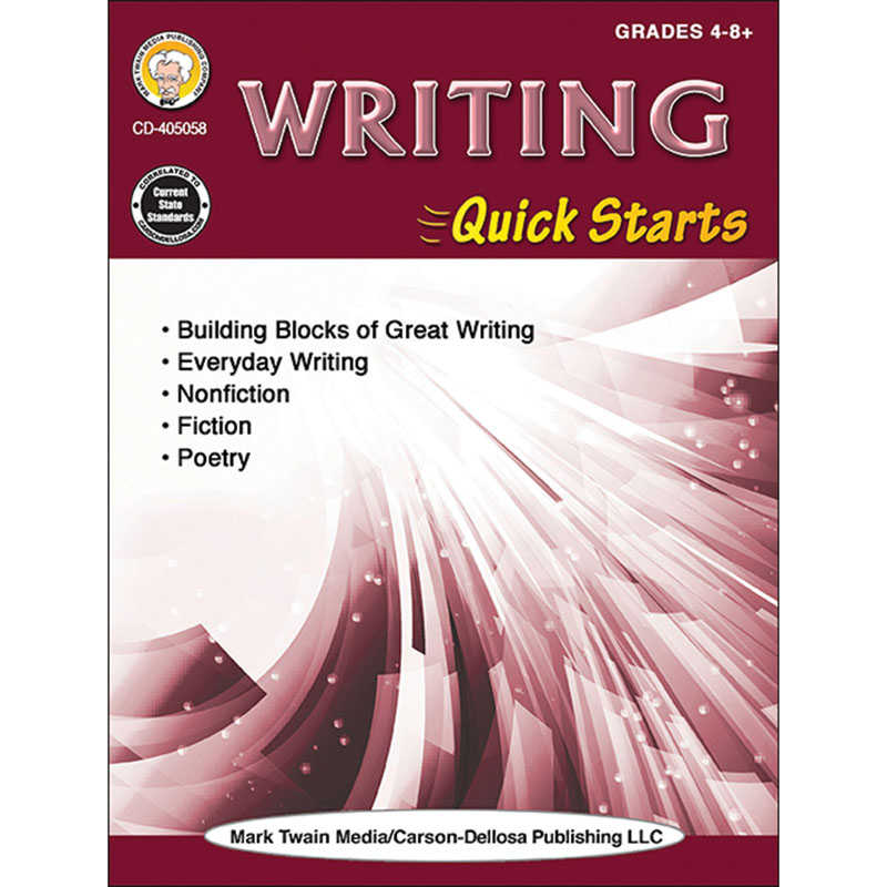 Mark Twain Media Writing Quick Starts Workbook, Grade 4-12, Paperback