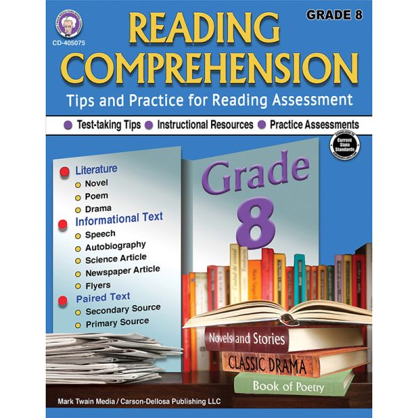 Mark Twain Media Reading Comprehension Workbook, Grade 8