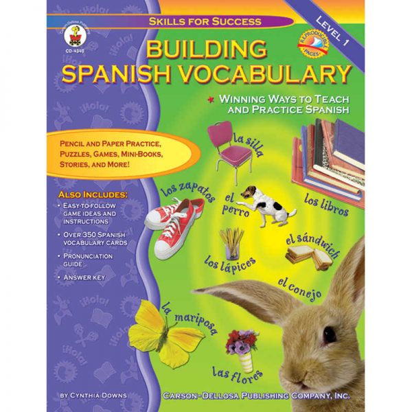 Carson Dellosa Education Building Spanish Vocabulary Resource Book, Grade PK-12, Paperback