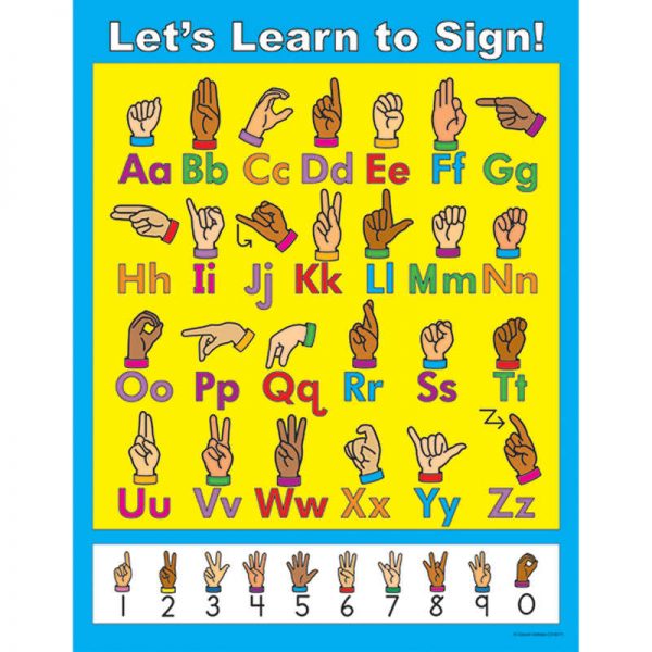 Carson Dellosa Education Let's Learn to Sign! Chart