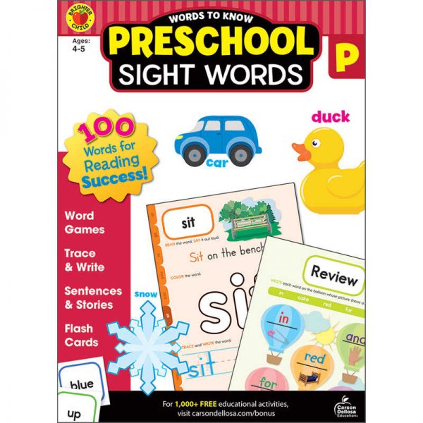 Brighter Child® Words to Know Sight Words, Grade Preschool