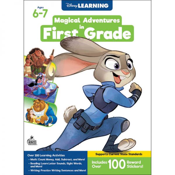 Disney Learning Magical Adventures in First Grade Workbook, Grade 1, Paperback