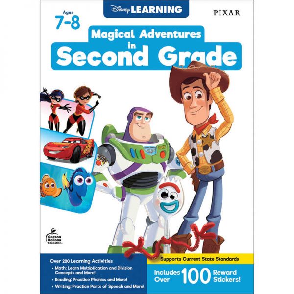 Disney Learning Magical Adventures in Second Grade Workbook, Grade 2, Paperback