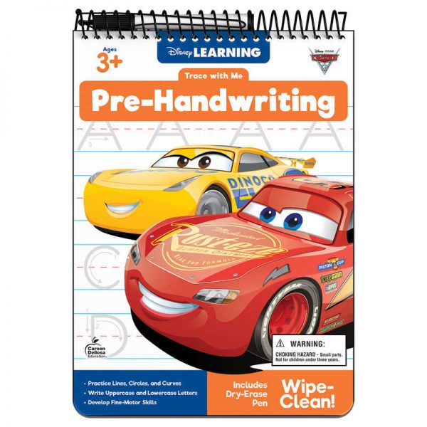 Disney Learning Trace with Me: Cars 3 Pre-Handwriting Activity Pad, Grade PK-2, Paperback