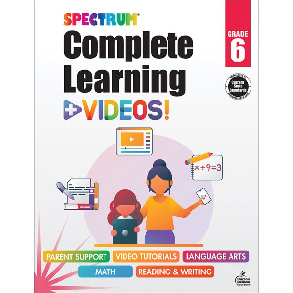 Spectrum Spectrum Complete Learning + Videos Workbook, Grade 6