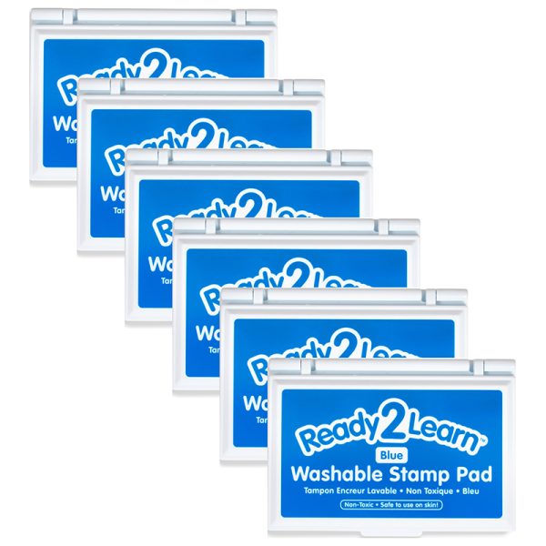 Ready 2 Learn Washable Stamp Pad - Blue - Pack of 6