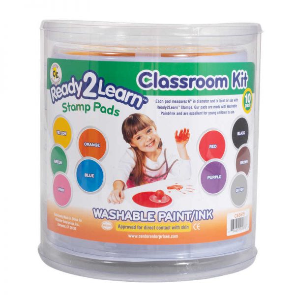 Ready 2 Learn® Jumbo Circular Washable Stamp Pads, Classroom, Set of 10