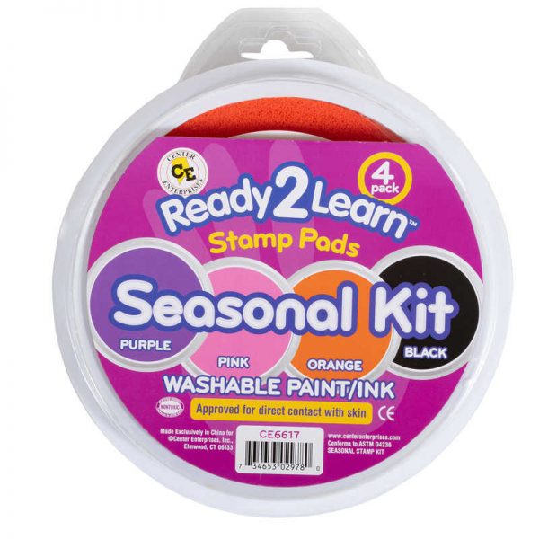 Ready 2 Learn® Jumbo Circular Washable Stamp Pads, Seasonal, Set of 4
