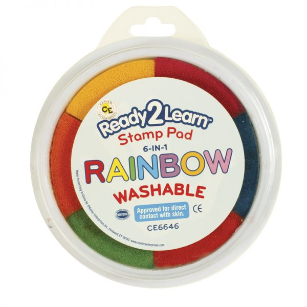 Ready 2 Learn® Jumbo 6-in-1 Circular Washable Stamp Pad, Rainbow
