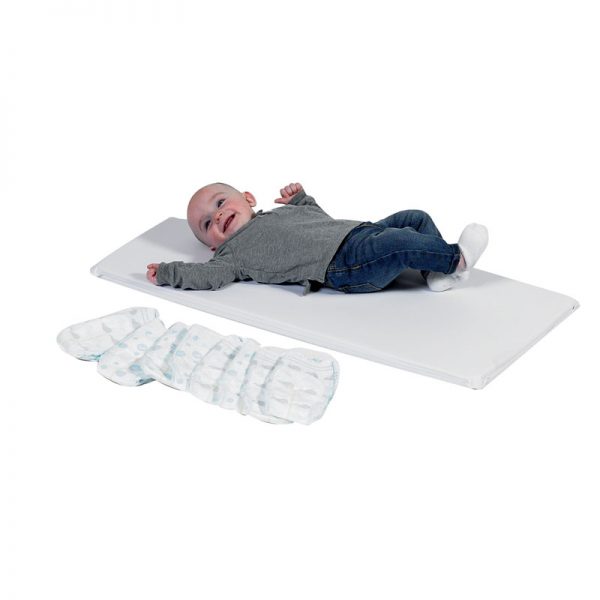 Children's Factory White Changing Pad, 1 Pack, Portable Baby Diaper Changing Table Pad, Radio Frequency Sealed Edges for Hygienic Wipe Clean Surface