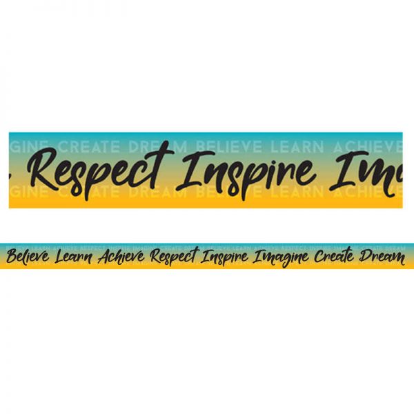 Charles Leonard Magnetic Straight Borders/Trims, 1.5" x 24", Motivational Words Theme, Pack of 12
