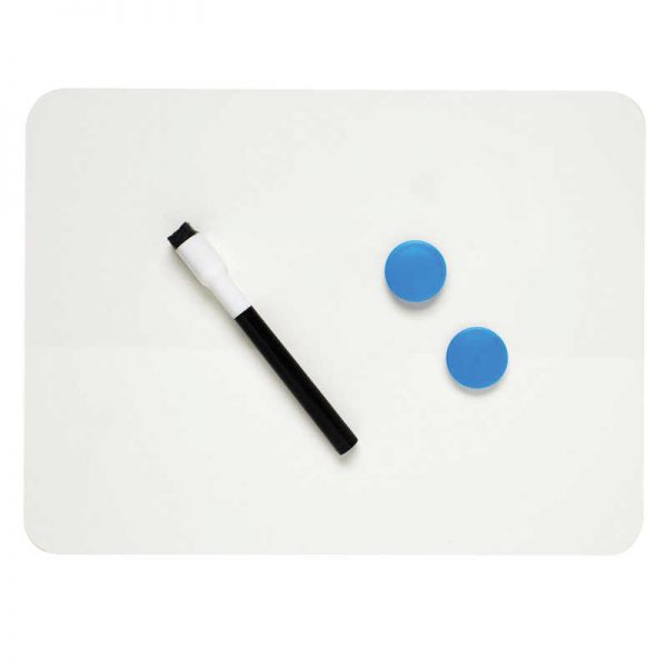 Charles Leonard Magnetic Dry Erase Board, Two Sided, Plain/Plain, 9" x 12"
