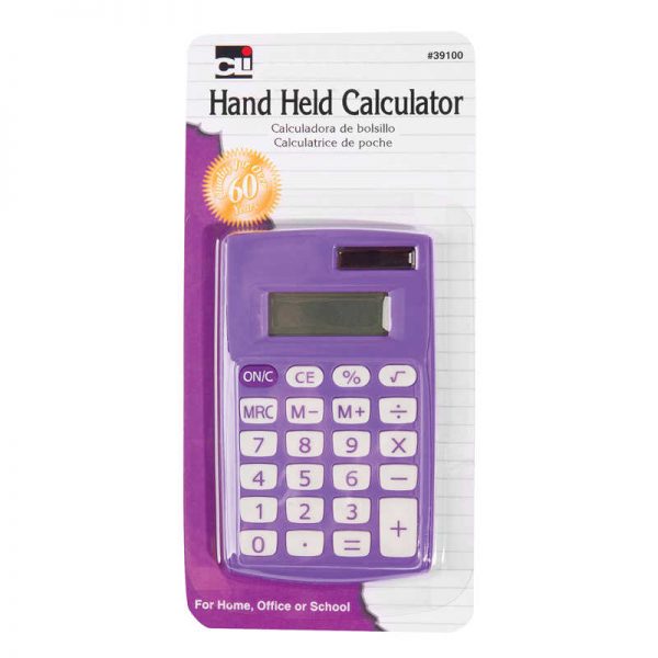 Charles Leonard Primary Calculator, 8 Digit Display, Assorted Colors