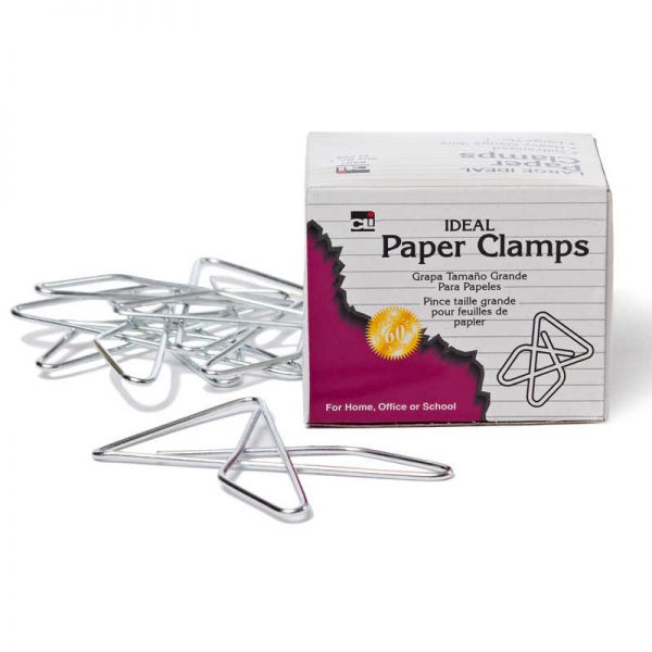 Charles Leonard Ideal Clamps, Small, Steel Metal Butterfly Clips, Silver, Box of 50