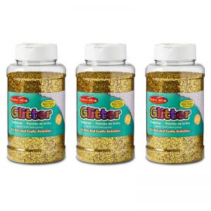 Charles Leonard Creative Arts™ Glitter, 1 lb. Bottle, Gold, Pack of 3