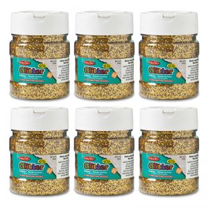 Charles Leonard Creative Arts™ Gold Glitter 4 oz. Jar, Pack of 6