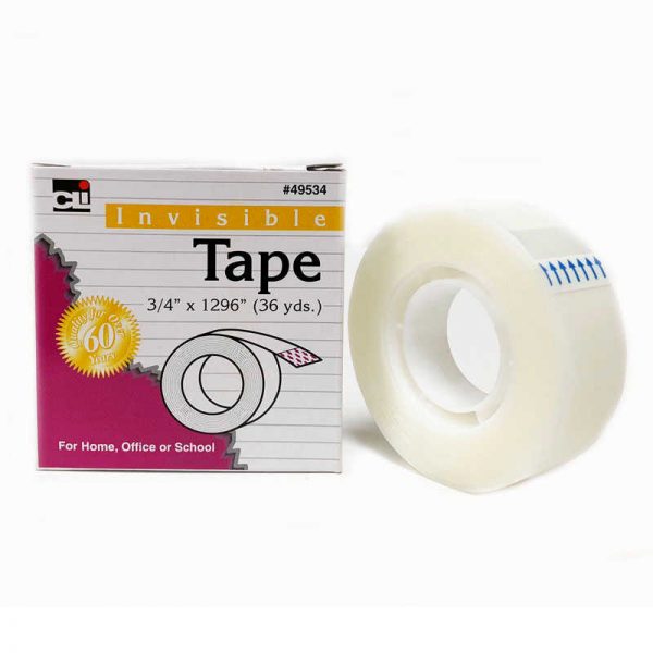 Charles Leonard Invisible Tape, 3/4" x 36 yds, 1" Core, 1 Roll