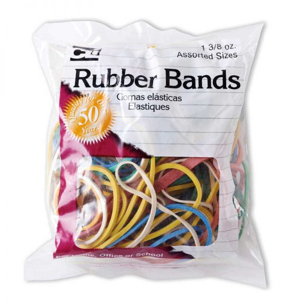 Charles Leonard Rubber Bands, Assorted Sizes & Colors, 1 3/8 oz. bag