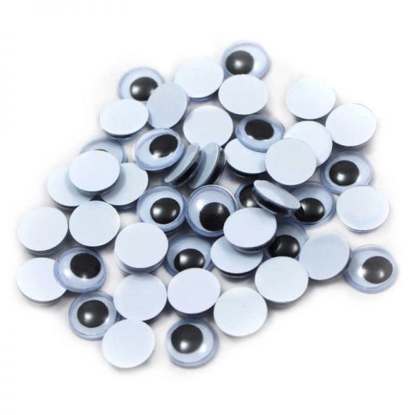 Charles Leonard Creative Arts™ Wiggle Eyes, Round, 10mm, Black, Bag of 50