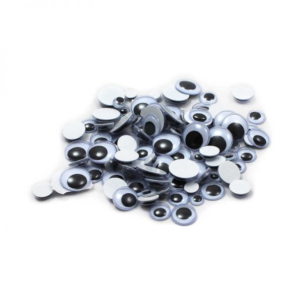 Charles Leonard Creative Arts by Charles Leonard Wiggle Eyes, Peel'n Stick, Black, Assorted Sizes, 100/Bag