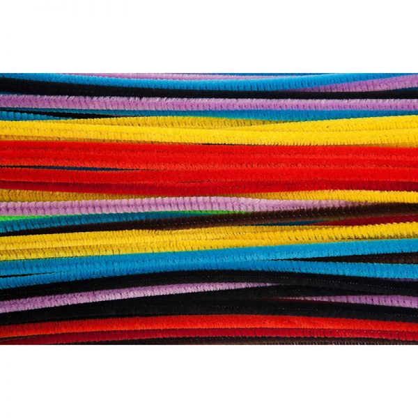 Charles Leonard Chenille Stems, 6" Assorted Colors, Pack of 100