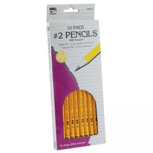 Charles Leonard Pencil, #2, Yellow with Eraser, Box of 10