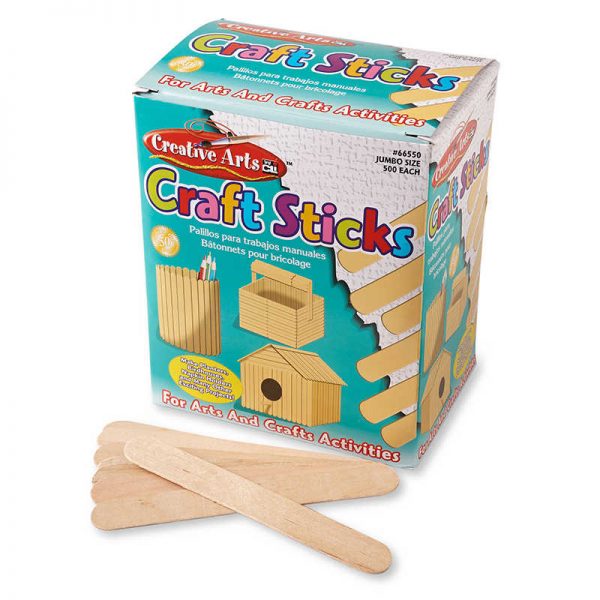Charles Leonard Creative Arts by Charles Leonard Craft Sticks, Jumbo Size, 6 x 0.75 Inches, Natural, Box of 500