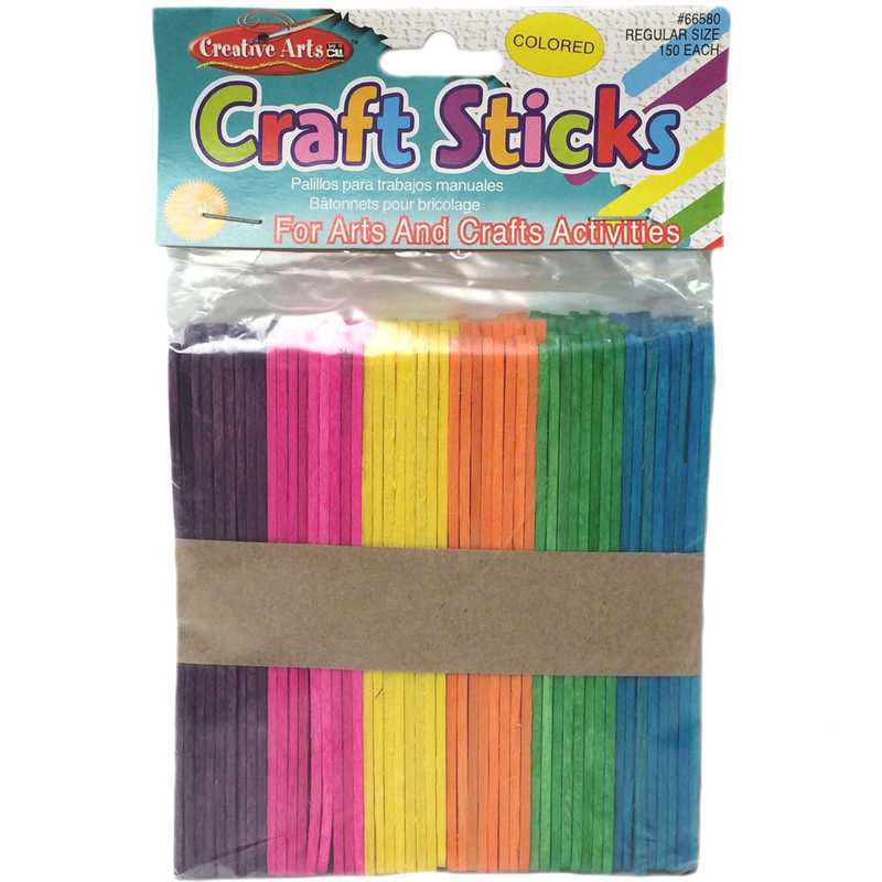 Charles Leonard Colored Craft Sticks, 150 Per Pack, 12 Packs