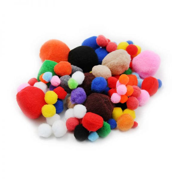Charles Leonard Creative Arts™ Pom-Poms, Assorted Sizes/Colors, Bag of 100