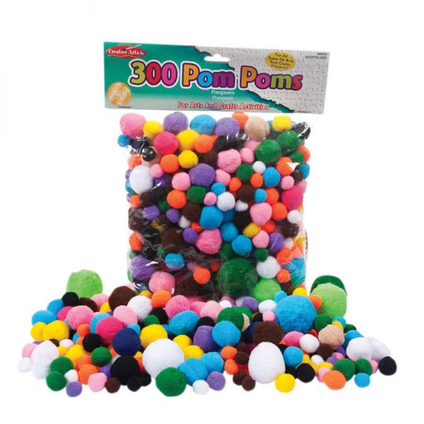 Charles Leonard Pom-Poms - Asst. Sizes/Colors - 300/Bg