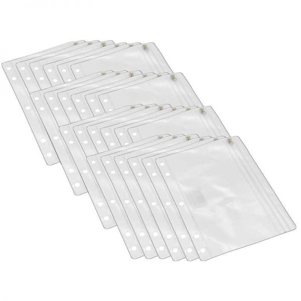 Charles Leonard Clear Vinyl Pencil Pouch with Zip-lock Closure, Pack of 24