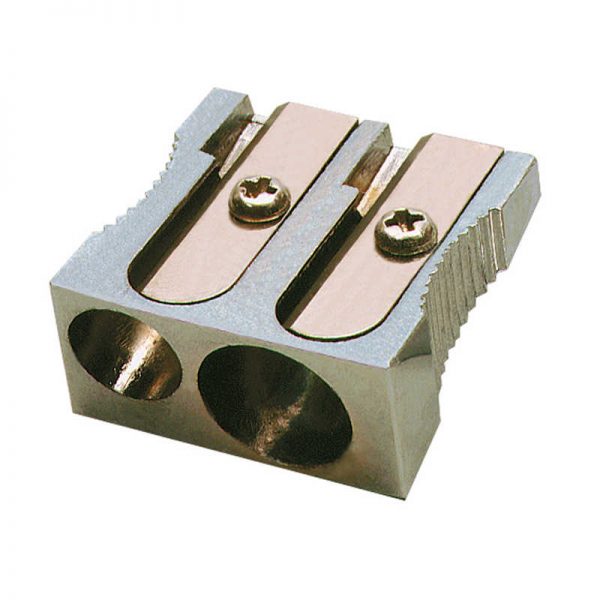 Charles Leonard Metal Pencil Sharpener, Two Hole, 1 Sharpener