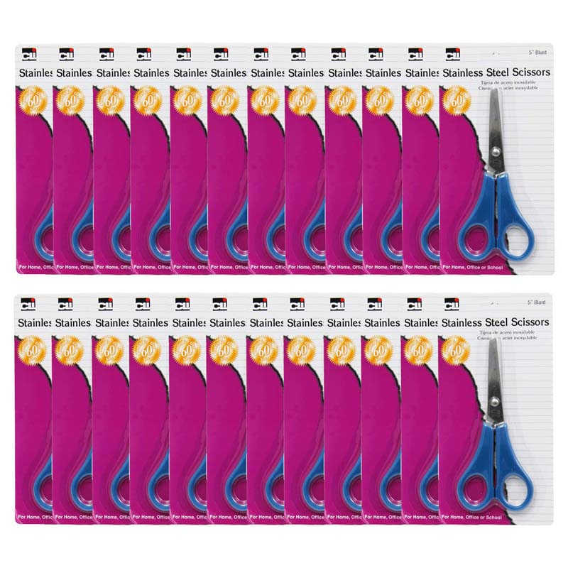 TeachersParadise - Charles Leonard Student Scissors, 5 Blunt Tip, Assorted  Colors, Pack of 24 - CHL80530-24