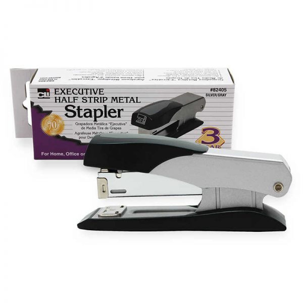 Charles Leonard Executive Metal Stapler, Half Strip, Gray