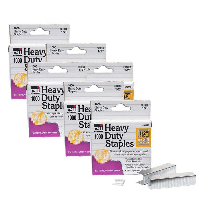 TeachersParadise - Charles Leonard Heavy Duty Staples, 1/2 Inch Leg Length, Carbon Steel, Silver ...