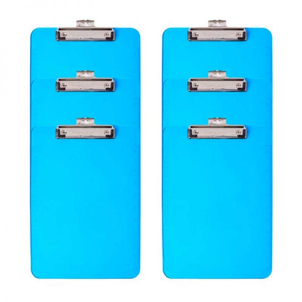 Charles Leonard Plastic Clipboard, Letter, Neon Blue, Pack of 6