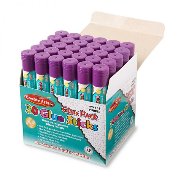 Charles Leonard Economy Glue Stick Classpack, .28 oz., Purple, Pack of 30