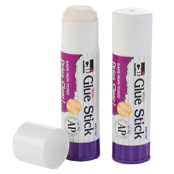 Charles Leonard Economy Glue Sticks, White, 1.3 oz., 12-count